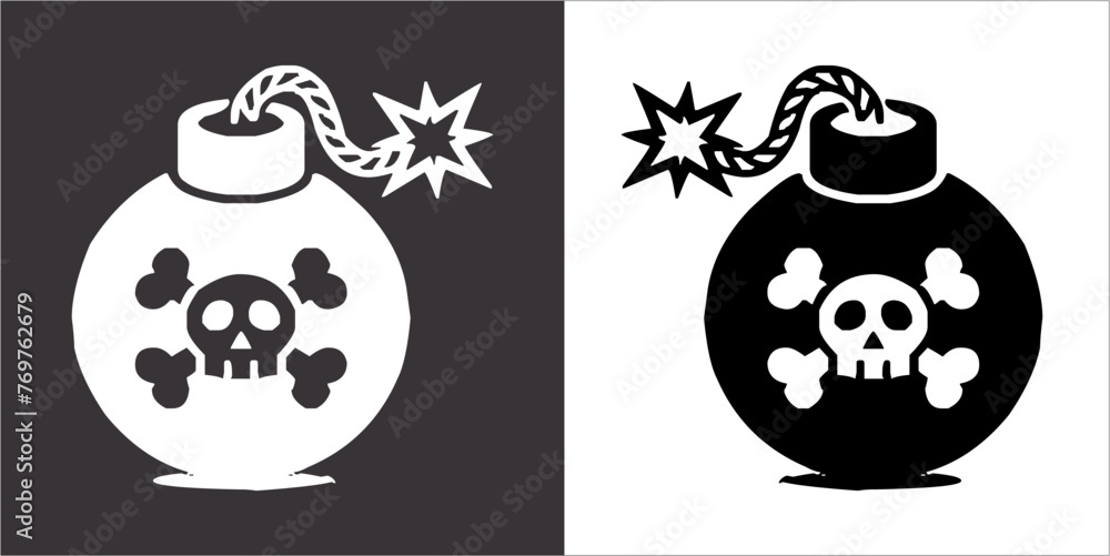 Obraz premium Illustration vector graphics of Bomb icon