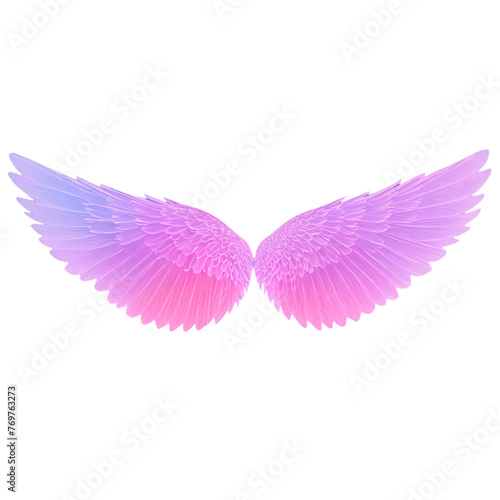 Colorful Angel Pink Wings Generative AI