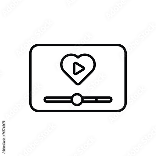 Wedding Video icon design with white background stock illustration