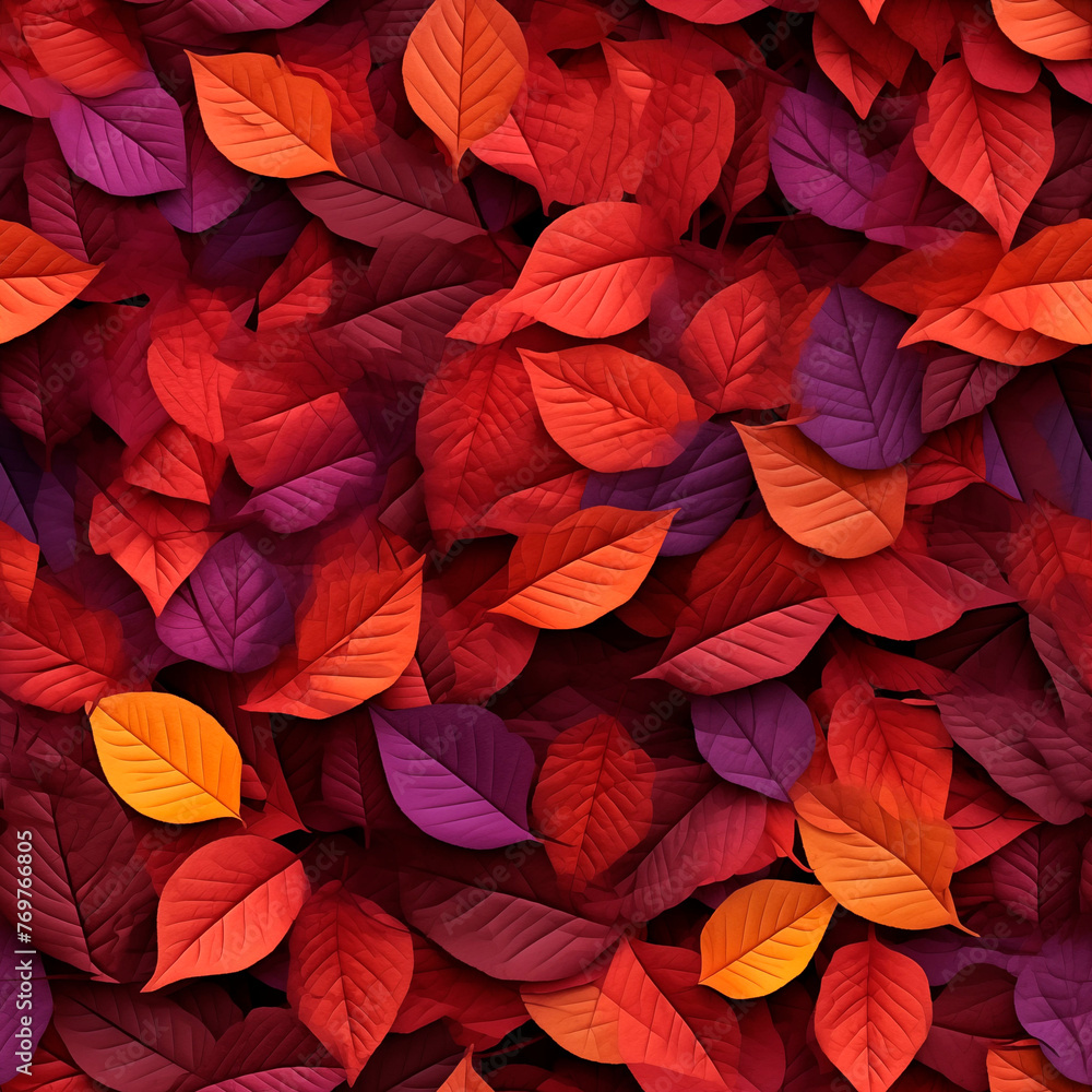 Autumn leaves background. Seamless texture