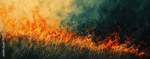 Artistic representation of a wildfire