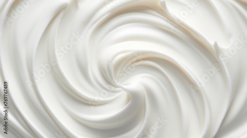 Top view of luscious white vanilla yogurt, a creamy delight. photo