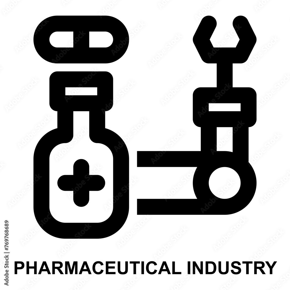 pharmaceutical industry, pharmacology, medicine, pharmacy, manufacturing, production expanded outline style icon for web mobile app presentation printing pharmaceutical industry, pharmacology, medicine, pharmacy, manufacturing, production expanded outline style icon for web mobile app presentation printing