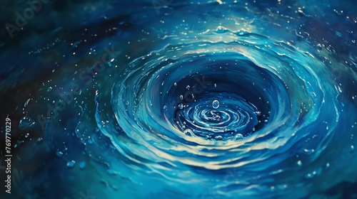 Abstract blue water vortex