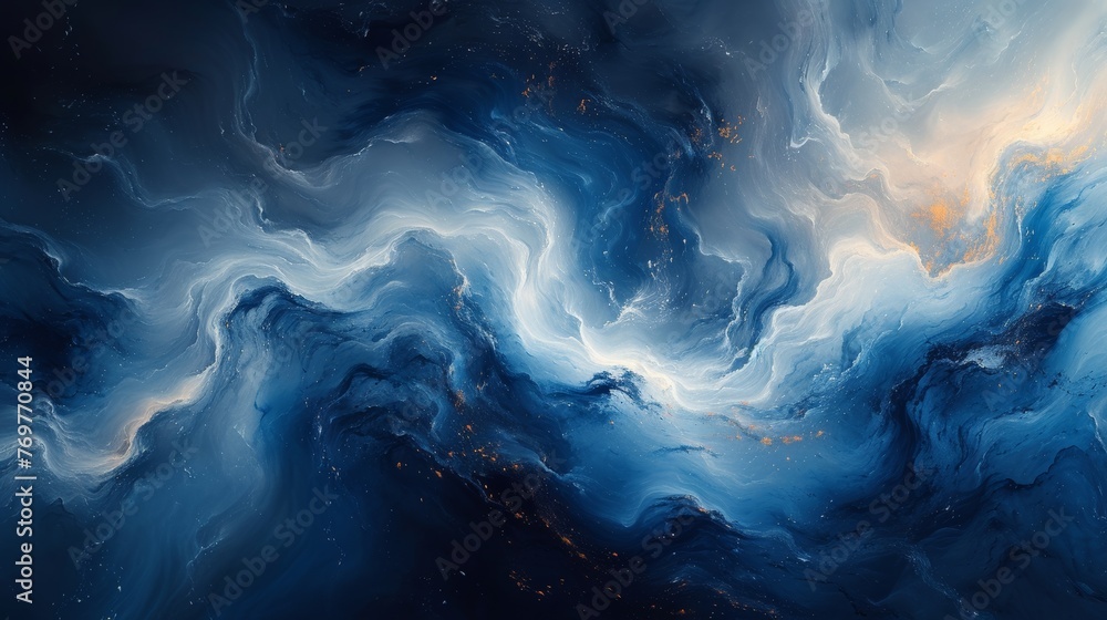 Abstract cosmic nebula with swirling clouds - obrazy, fototapety, plakaty 