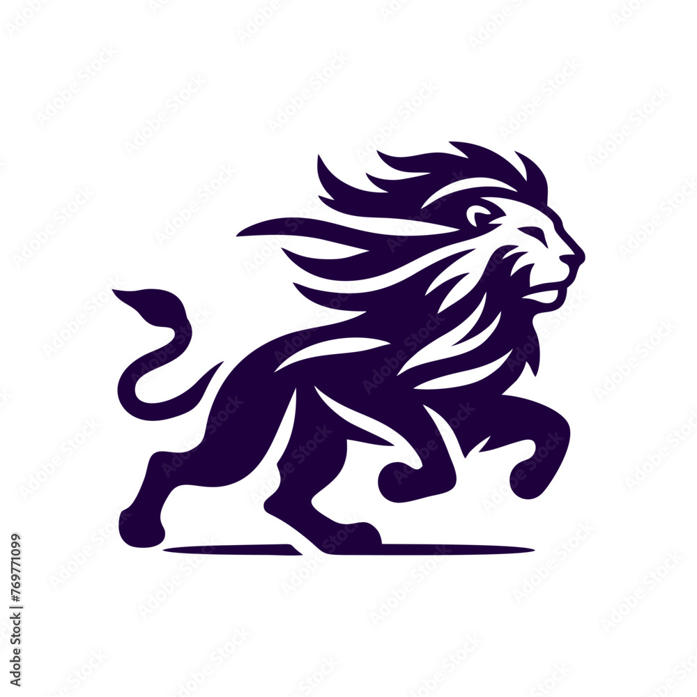 Running lion logo. vector Lion logo illustration Running lion logo. vector Lion logo illustration