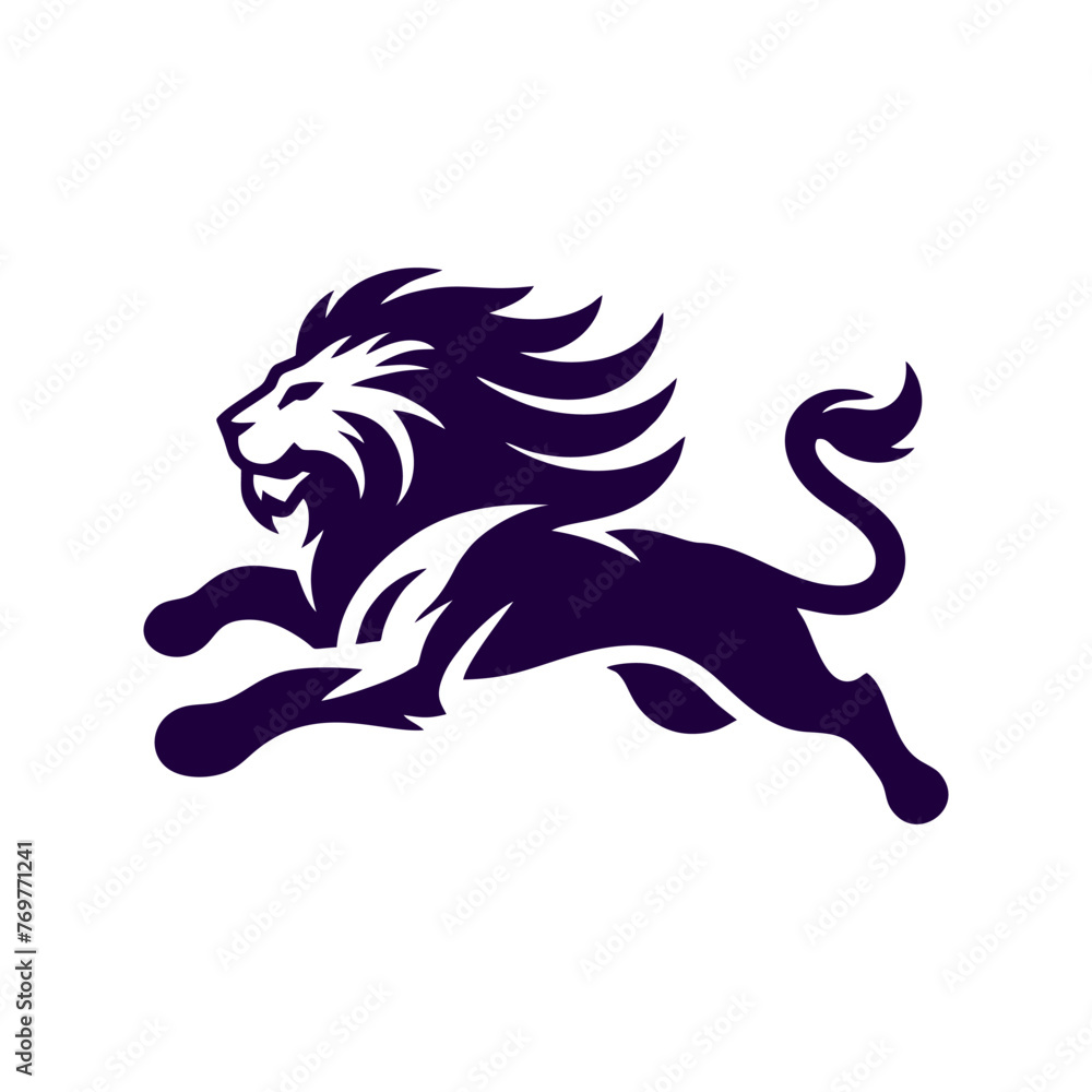 Fototapeta premium Running lion logo. vector Lion logo illustration