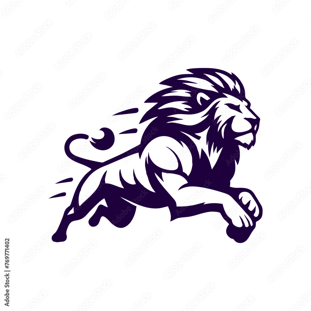 Fototapeta premium Running lion logo. vector Lion logo illustration