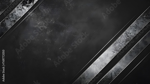 Shimmering grunge diagonal lines over dark wall background, metal lines texture
