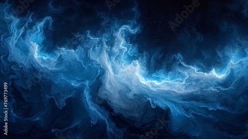 Abstract blue fluid art background