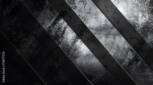 Subtle grunge diagonal marks against black wall surface, metal thick lines texture