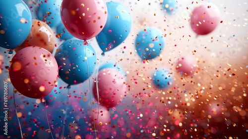 Group of Colorful Balloons Floating in Air