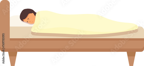 Daily sleeping hours icon cartoon vector. Rest on bedroom. Soft mattress