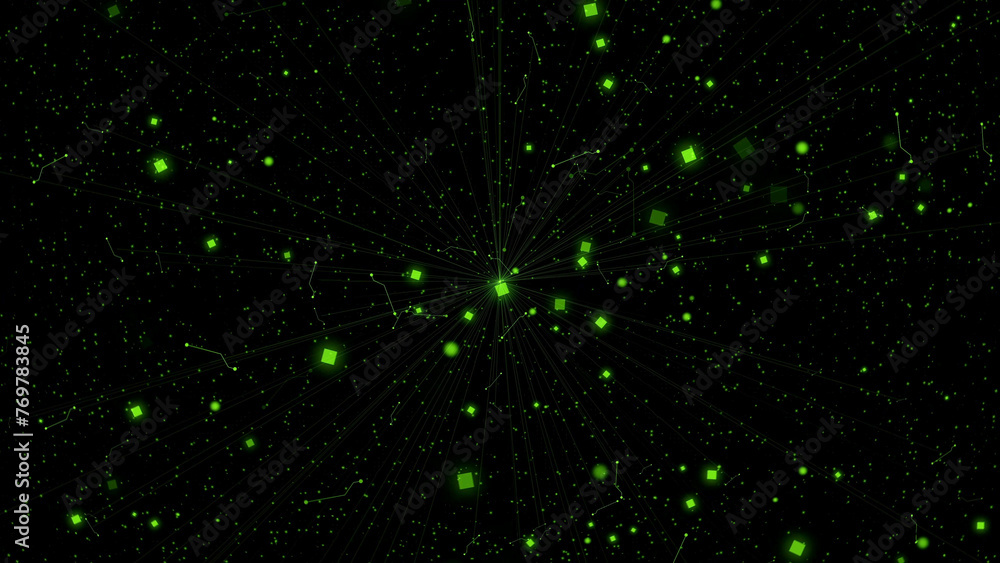 abstract glowing green geometry line connection particles wave moving digital background abstract glowing green geometry line connection particles wave moving digital background