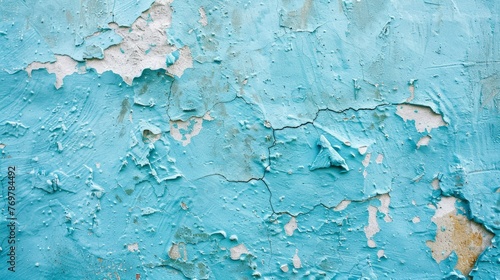 Abstract Wide Angle light blue stucco Background. Wall building Close up. Rough Surface plaster Texture With Copy Space for design - generative ai © Nia™