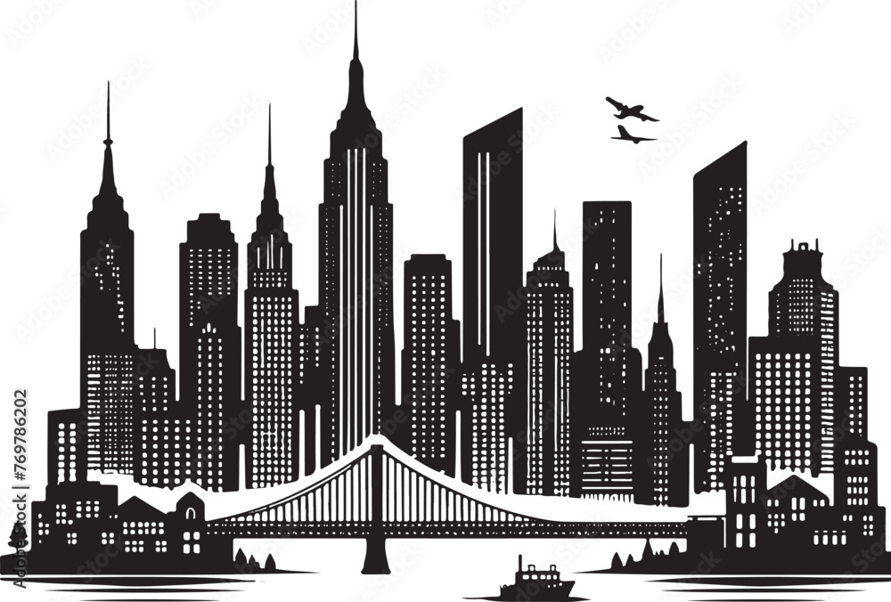 Vector city silhouette. Vector Illustration