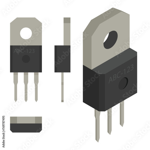 Power transistor electronics component