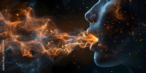 A mesmerizing visual representation of voice modulation and intensity with a dynamic cosmic energy display