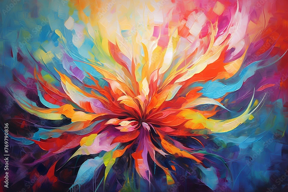 Vibrant Oil Painting a Splash of Colors Vibrant Oil Painting a Splash of Colors