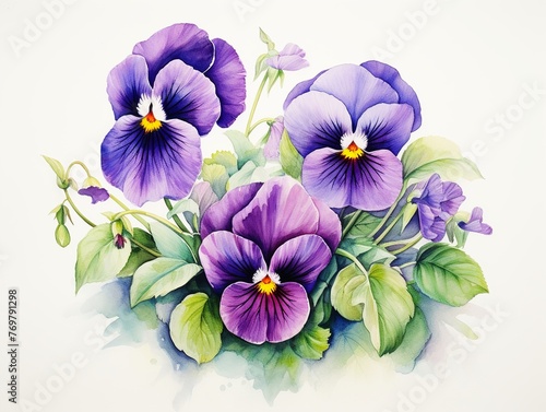 Three purple flowers are in a vase