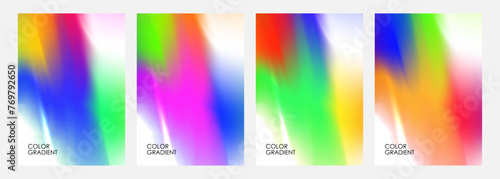Defocused bright colored abstract backgrounds. Blurred vibrant color gradients for creative graphic design. Vector illustration.