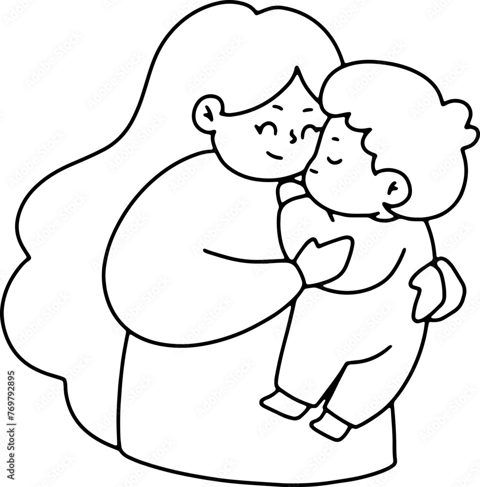 Mother's Day with flower wreath illustration, greeting card Mother's Day with flower wreath illustration, greeting card