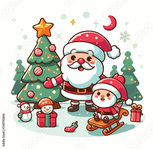 new chrismas vector on white background