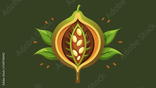  The intricate details of a seed pod captured in its early stages of growth and highlighting the potential for healing and nourishment packed