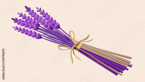  A bundle of dried lavender its purple buds releasing a calming and floral scent. Lavender is used in herbal remedies to promote relaxation and