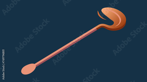  A closeup of a copper tongue ser used in Ayurvedic tongue cleaning for removing toxins and improving oral hygiene.