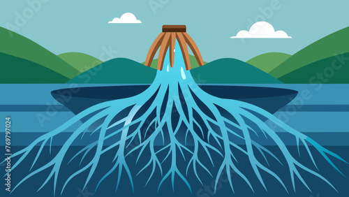  A bundle of long thin roots being carefully trimmed and washed under a stream of running water in preparation for the next step.