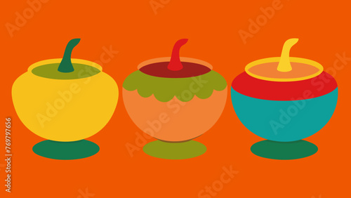  A set of colorful cups made from gourds symbolizing the African cultural roots of cupping therapy and its use in treating infertility and