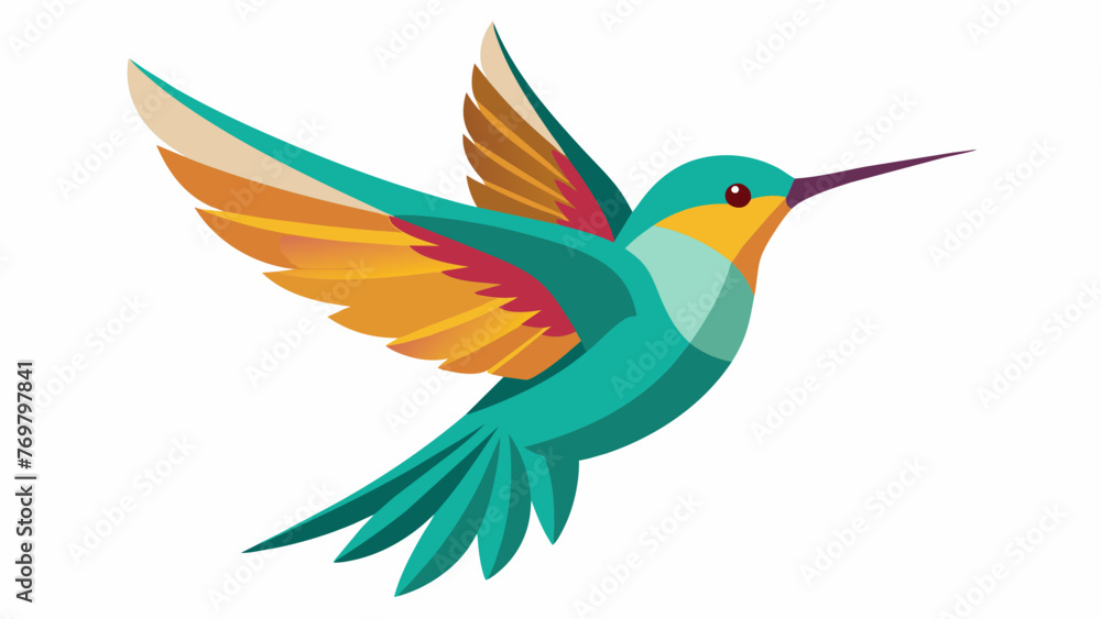 Obraz premium A zoomedin view of a hummingbird symbolic of its ability to fly between worlds and represent the healing power of joy and lightness in many