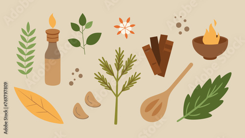  A collection of various dried herbs and resins including cedar frankincense and juniper used in traditional smudging ceremonies for cleansing
