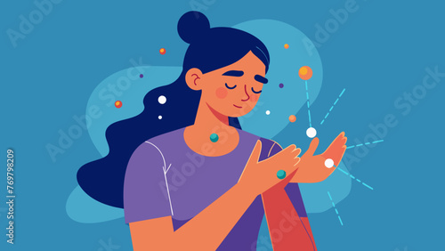  An image of a person using acupressure techniques on their own or someone elses hand focusing on the reflexology points.
