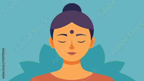  Closeup of a clients face during a reflexology session with a look of peacefulness and relaxation.