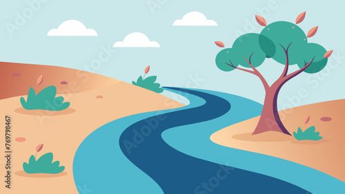  A small stream its babbling flow harmonizing with the soft whispers of the tree branches as they sway in the breeze.
