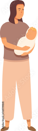 Babysitter mother icon cartoon vector. Infant alert parent. Book childhood