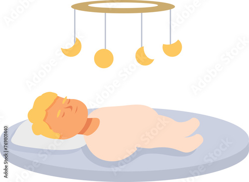 Baby sleeping icon cartoon vector. Cute infant relax. Sleep tired parent