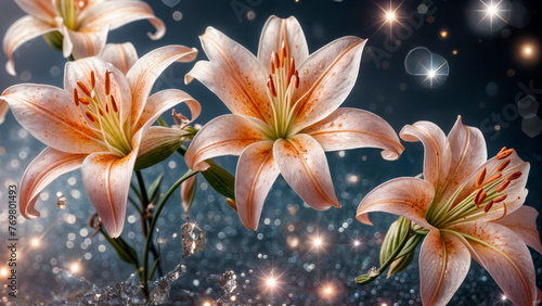 Beautiful background with lilies