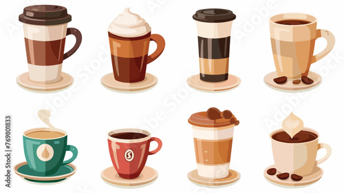 Coffee icon image flat cartoon vactor illustration