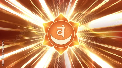 Svadhisthana Sacral Chakra Orange Energy Vibration Loop Video photo