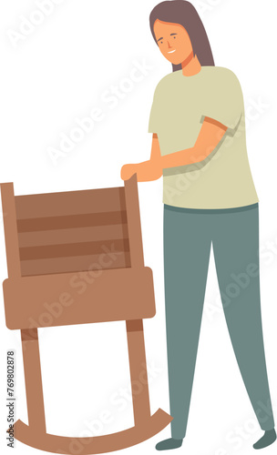 Wooden crib icon cartoon vector. Cute alert baby. Wailing frantic