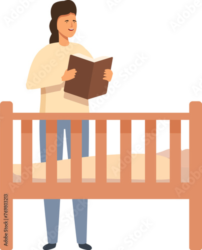 Mom care kid icon cartoon vector. Kid mother frantic. Mother parent tired