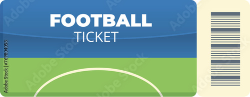 Football ticket grass icon cartoon vector. Prize field. Final sport play