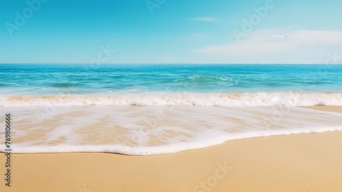 Tropical beach with sand, summer holiday background 