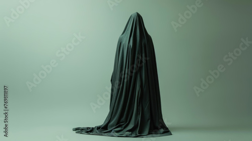 A cloak woven from the voices of those silenced, granting invisibility to its wearer to uncover secrets and lies in the halls of power. photo