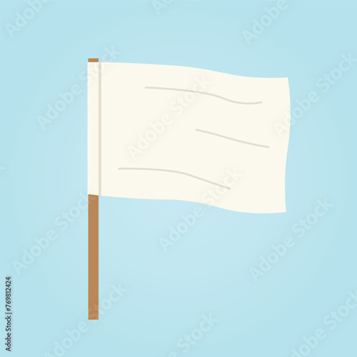 white flag typically symbolizes surrender, peace or truce in various contexts, such as warfare or negotiations- vector illustration