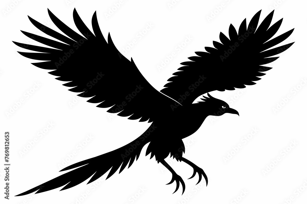 Fototapeta premium flying bird vector illustration silhouette black