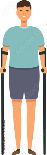 Patient rehab crutches icon cartoon vector. Treatment equipment. Patient care